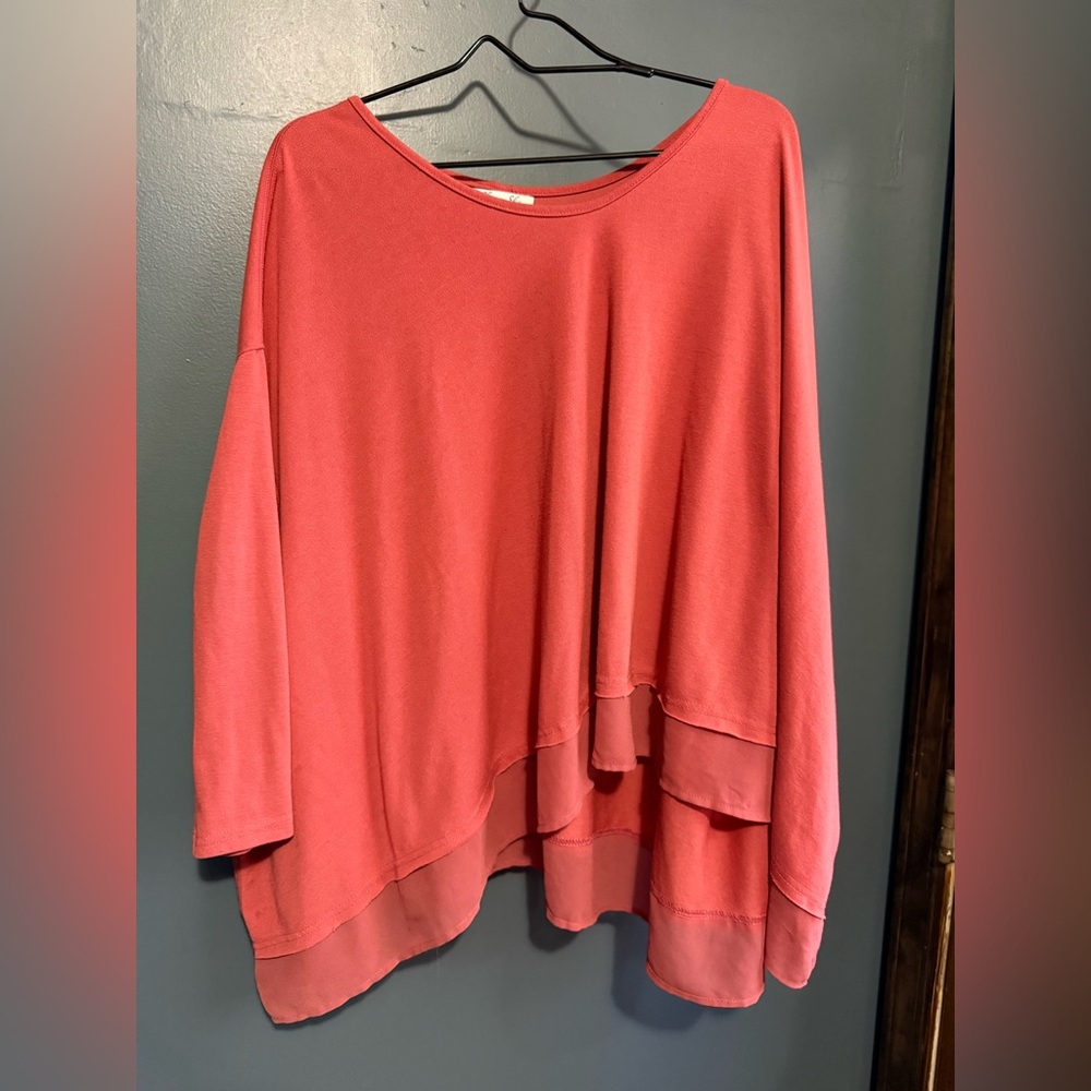 She + Sky Coral Layered Tunic